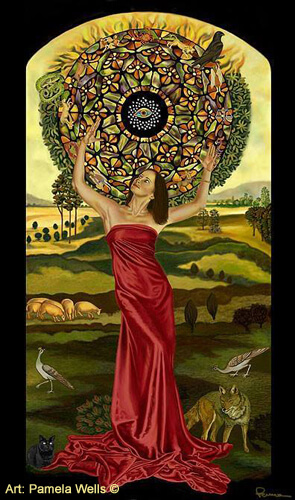Woman, Fortune Goddess by Pamela Wells, art credit